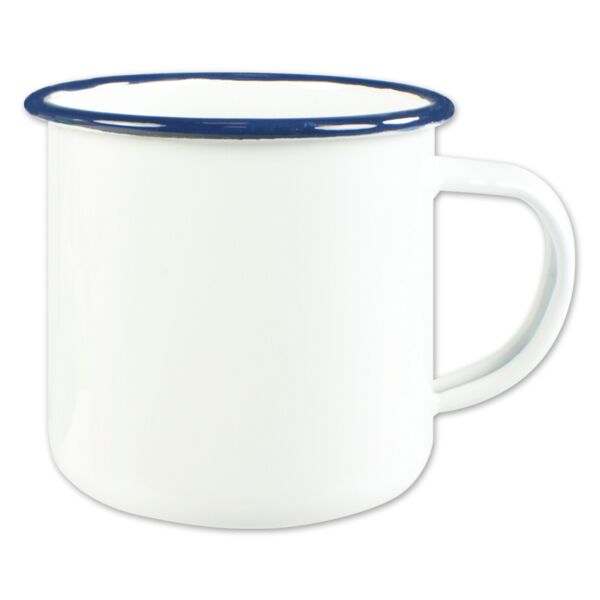 12 oz Emaille Tasse | farbiger Rand Miniaturansicht